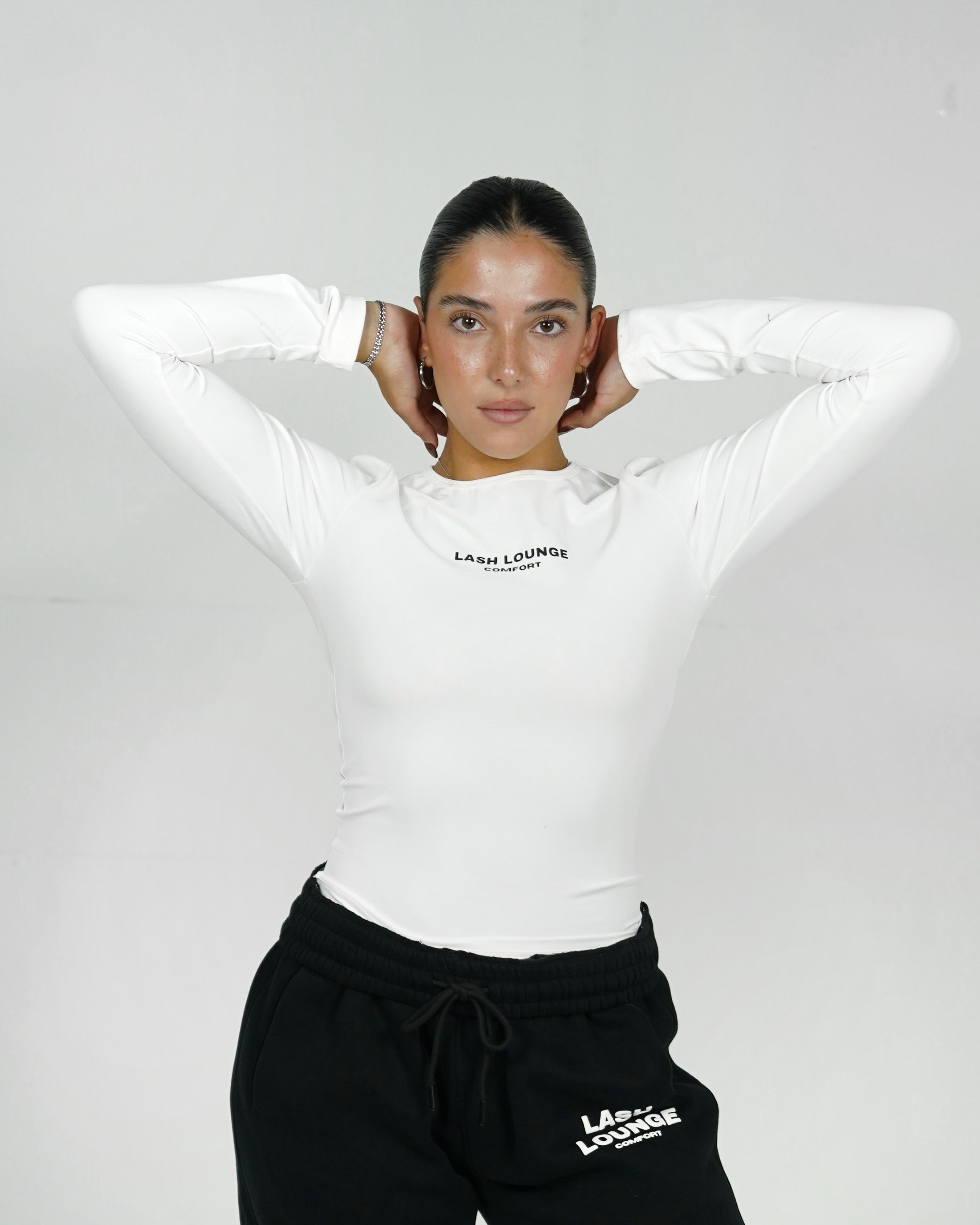 White compression long sleeve